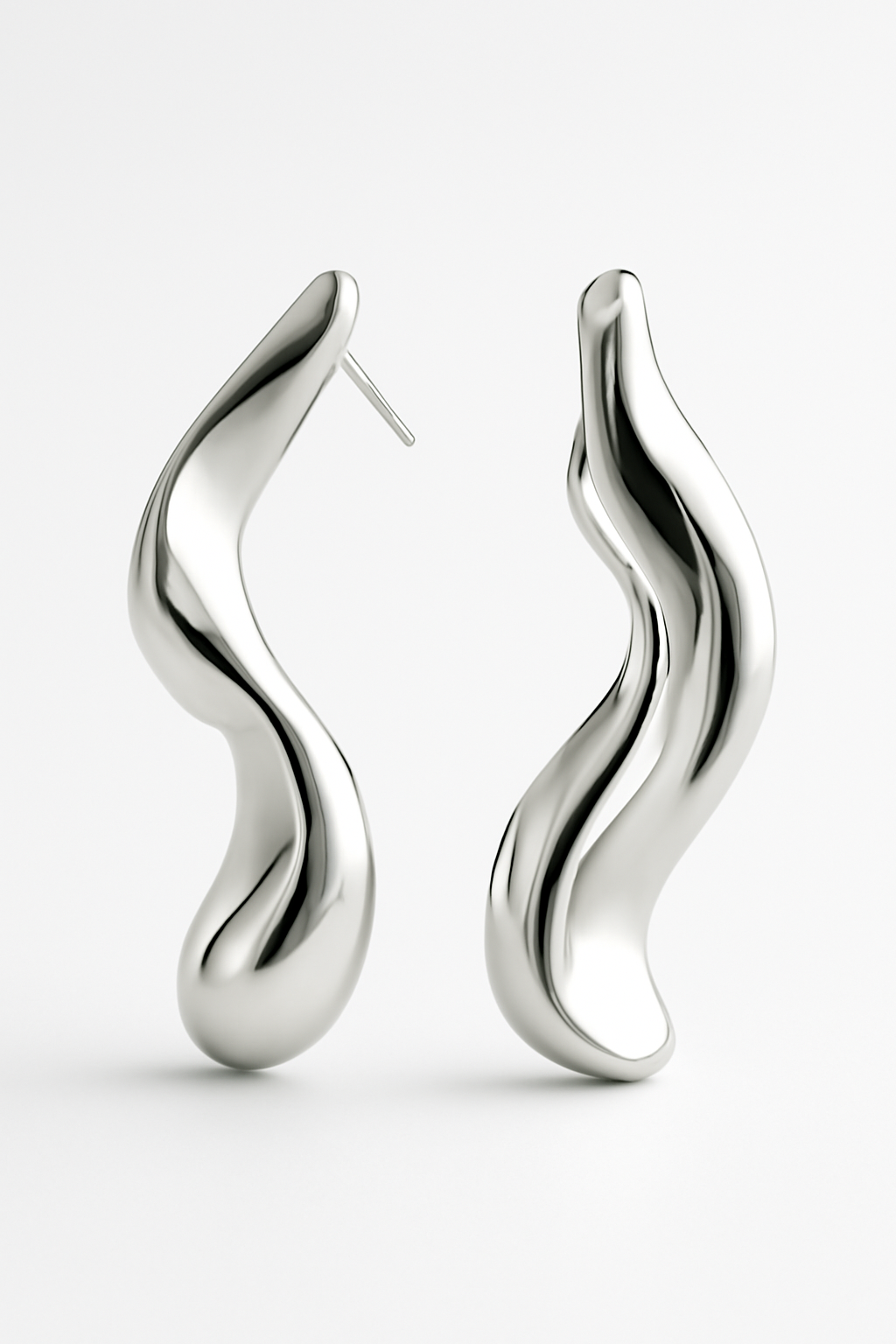 Sculptural Silver Earring 1