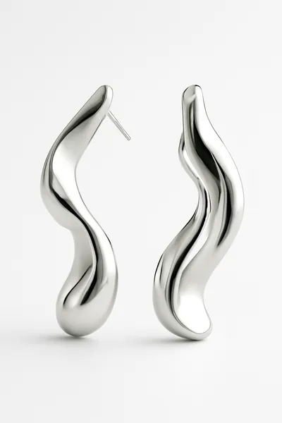 Sculptural Silver Earring